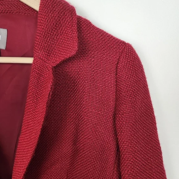 J. Jill Red Wool Blend Blazer Jacket Size S - Picture 3 of 6